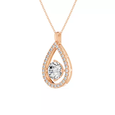 Evermotion Teardrop Halo Lab Diamond Pendant (2.40 ct. tw.)
