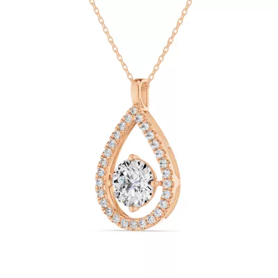Evermotion Teardrop Halo Lab Diamond Pendant (2.40 ct. tw.)