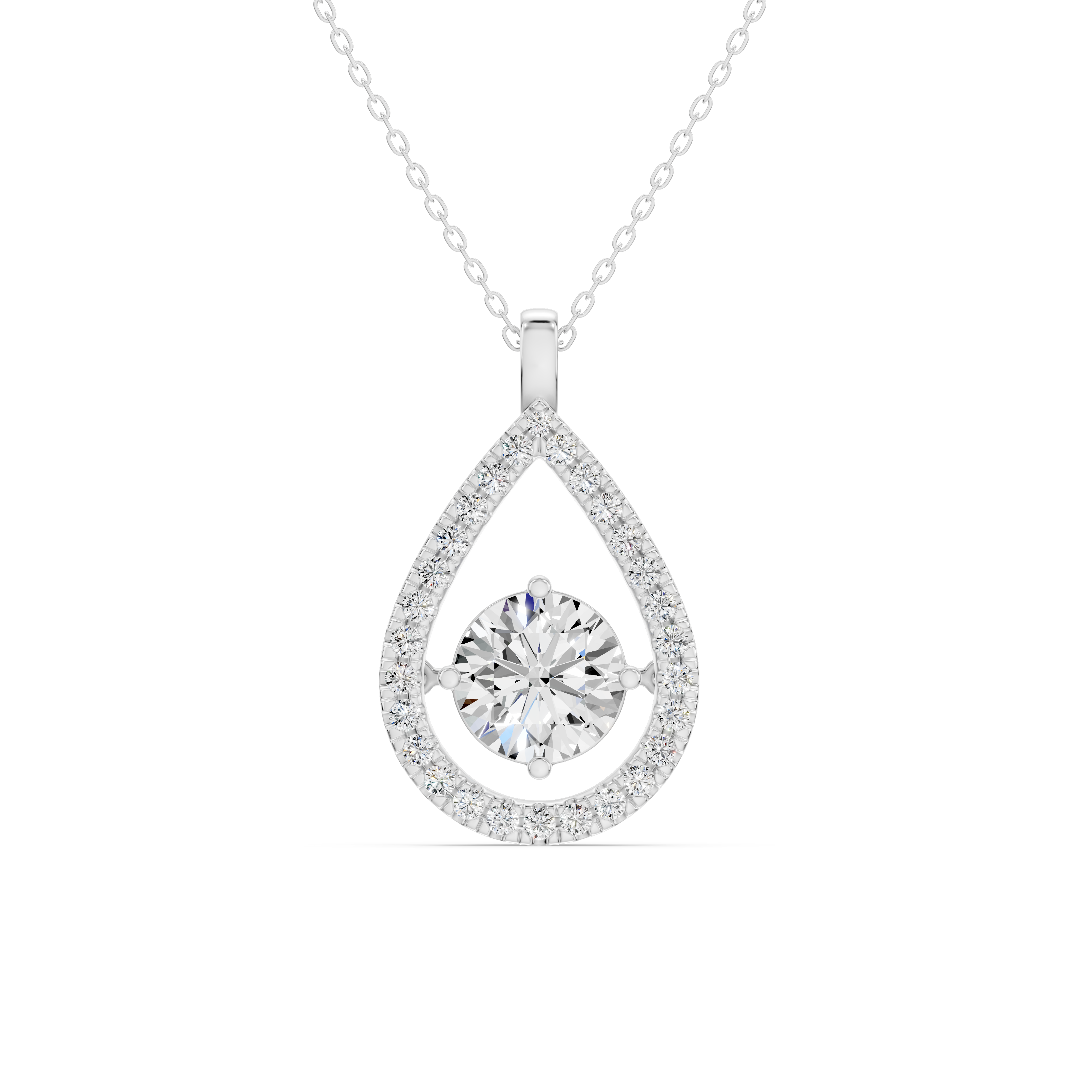 Evermotion Teardrop Halo Lab Diamond Pendant (2.40 ct. tw.)