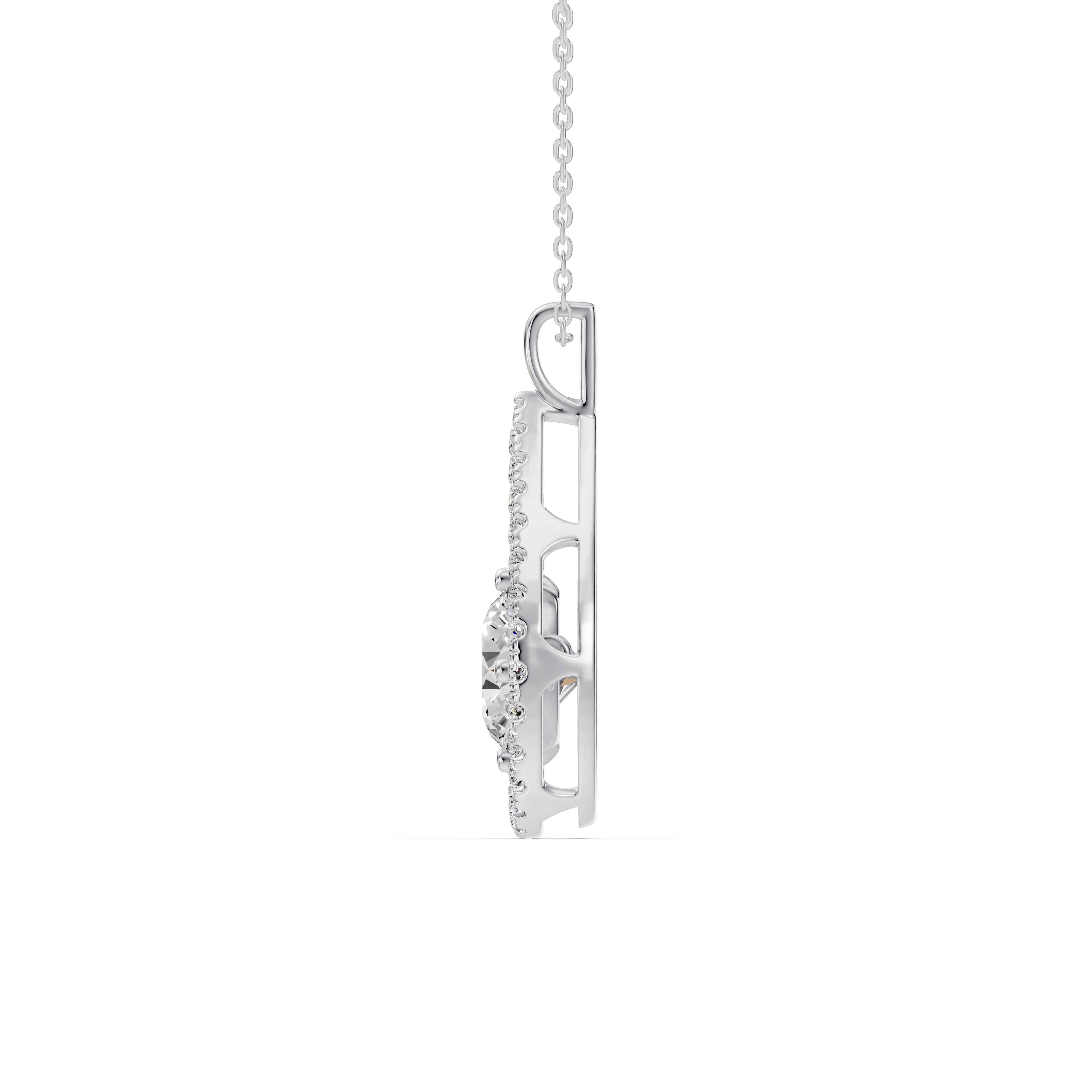 Evermotion Teardrop Halo Lab Diamond Pendant (2.40 ct. tw.)