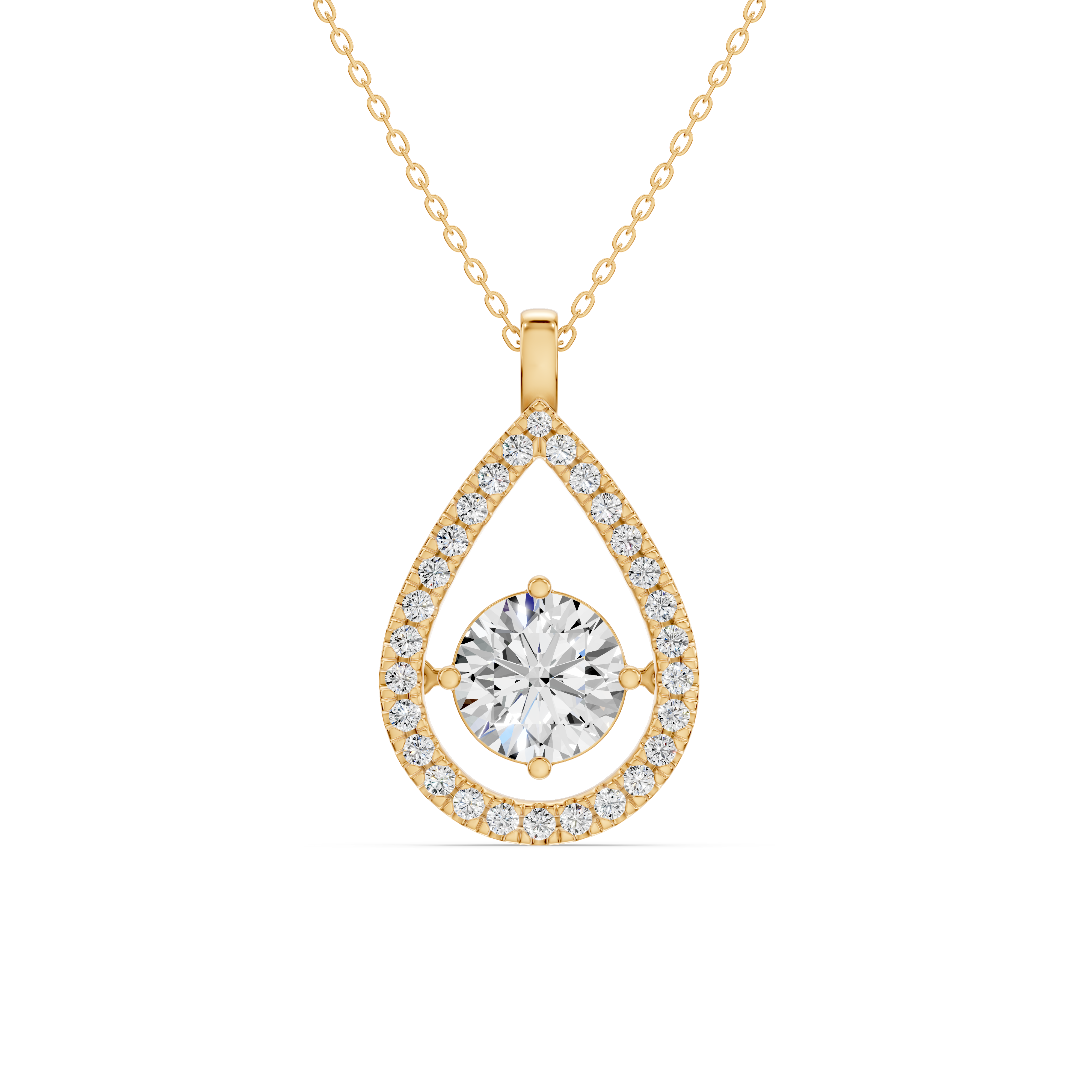 Evermotion Teardrop Halo Lab Diamond Pendant (2.40 ct. tw.)