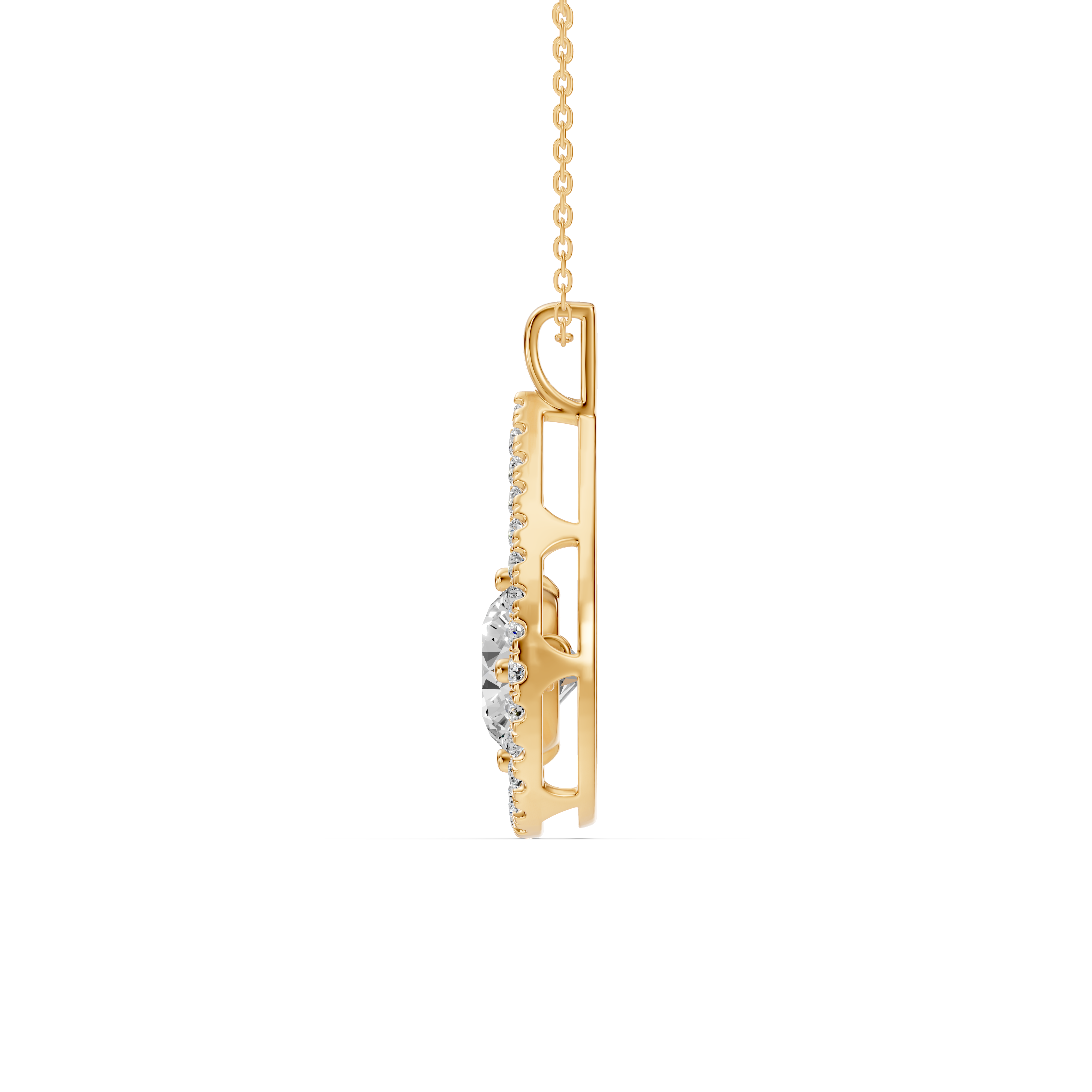 Evermotion Teardrop Halo Lab Diamond Pendant (2.40 ct. tw.)