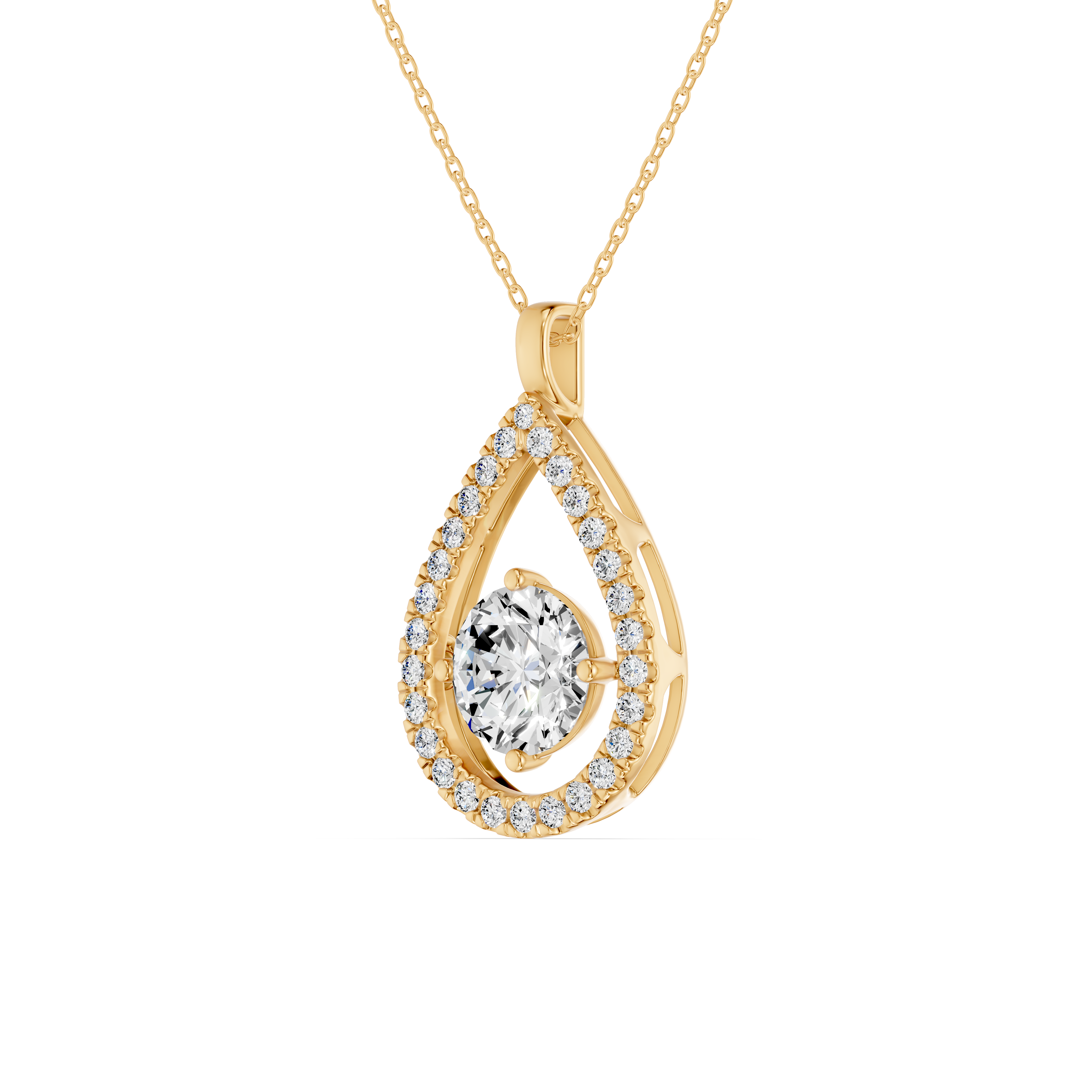 Evermotion Teardrop Halo Lab Diamond Pendant (2.40 ct. tw.)