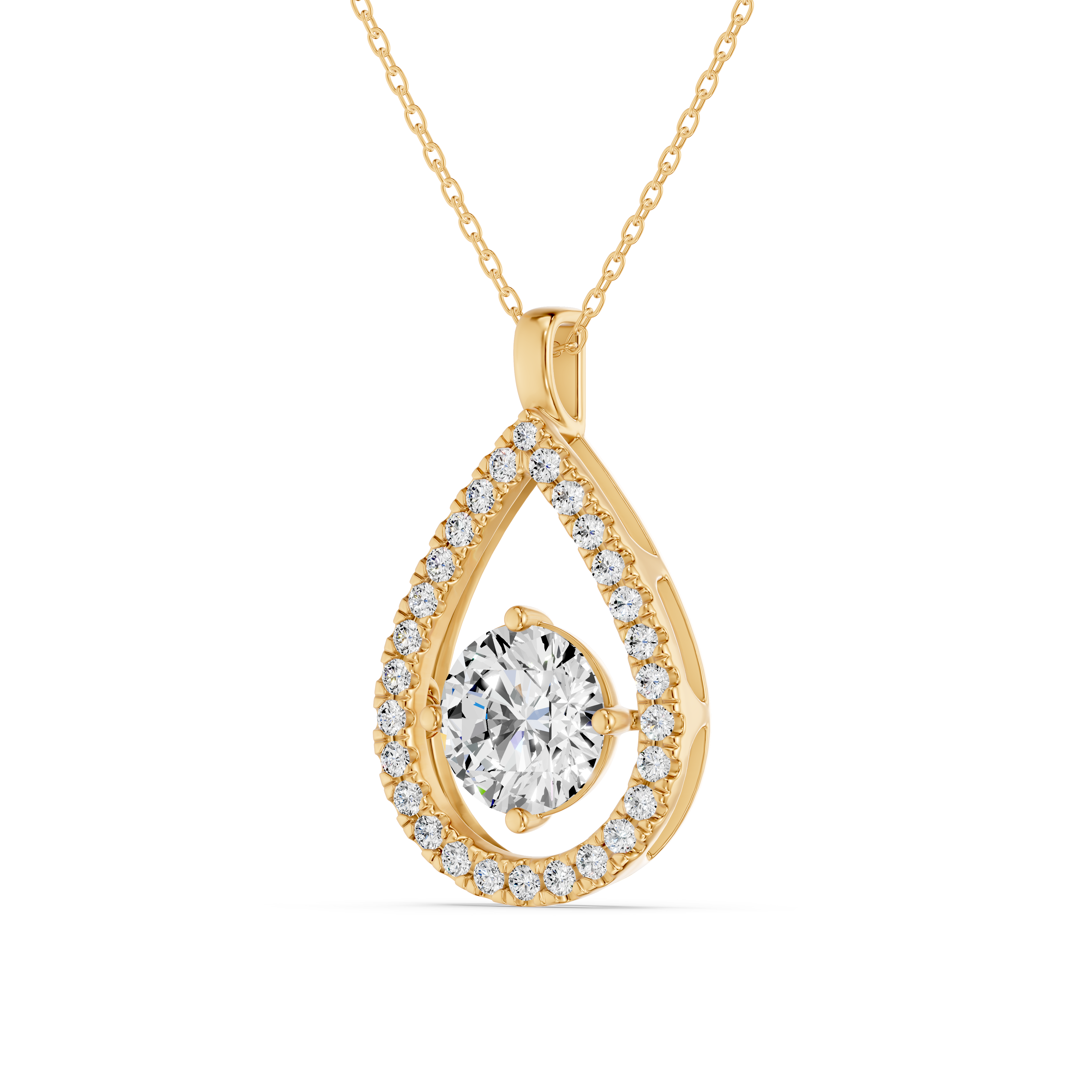 Evermotion Teardrop Halo Lab Diamond Pendant (2.40 ct. tw.)