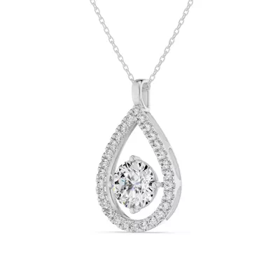 Evermotion Teardrop Halo Lab Diamond Pendant (2.40 ct. tw.)