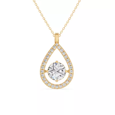 Evermotion Teardrop Halo Lab Diamond Pendant (2.40 ct. tw.)