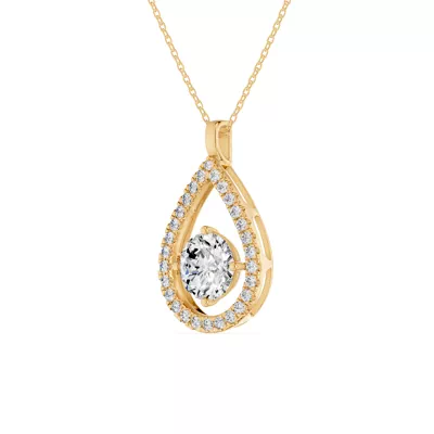 Evermotion Teardrop Halo Lab Diamond Pendant (2.40 ct. tw.)