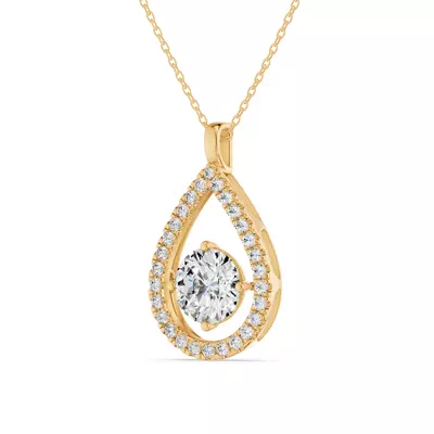 Evermotion Teardrop Halo Lab Diamond Pendant (2.40 ct. tw.)