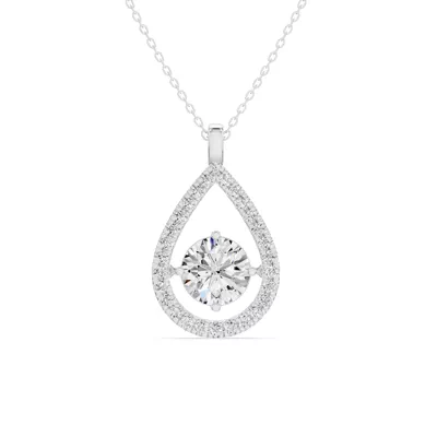 Evermotion Teardrop Halo Lab Diamond Pendant (2.40 ct. tw.)