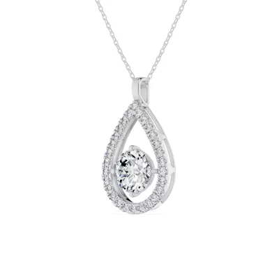 Evermotion Teardrop Halo Lab Diamond Pendant (2.40 ct. tw.)