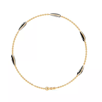 Black Ceramic Heart Diamond Station Bracelet