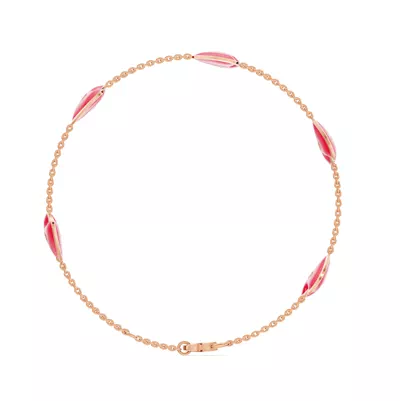 Red Ceramic Heart Diamond Station Bracelet