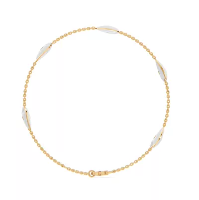 White Ceramic Heart Diamond Station Bracelet
