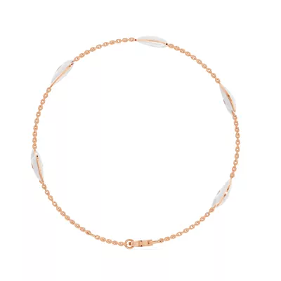 White Ceramic Heart Lab Diamond Station Bracelet