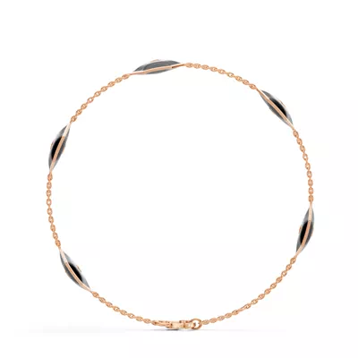 Black Ceramic Hexagon Lab Diamond Station Bracelet