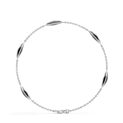 Black Ceramic Hexagon Lab Diamond Station Bracelet