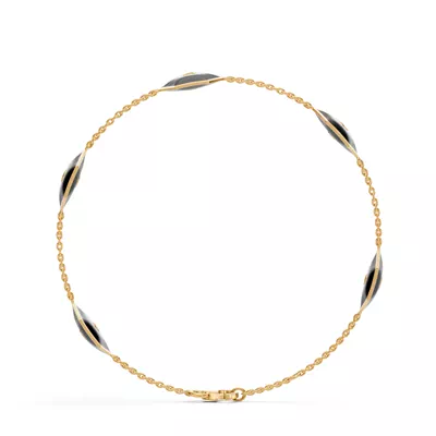 Black Ceramic Hexagon Lab Diamond Station Bracelet
