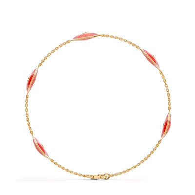 Red Ceramic Hexagon Lab Diamond Station Bracelet
