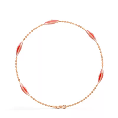 Red Ceramic Hexagon Lab Diamond Station Bracelet