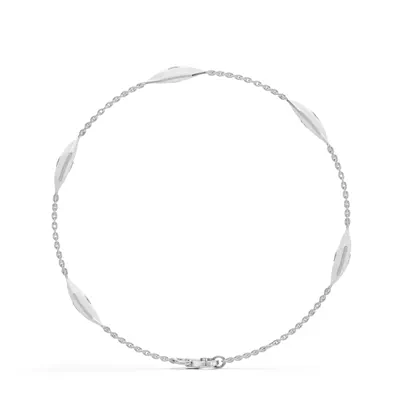 White Ceramic Hexagon Lab Diamond Station Bracelet