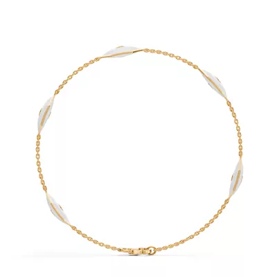 White Ceramic Hexagon Lab Diamond Station Bracelet