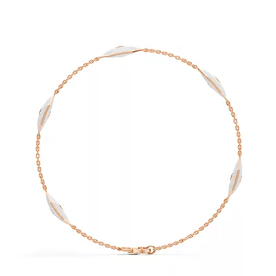 White Ceramic Hexagon Lab Diamond Station Bracelet