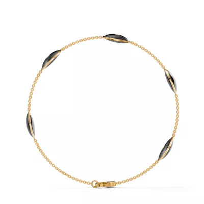 Black Ceramic Disc Lab Diamond Station Bracelet