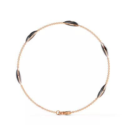 Black Ceramic Disc Lab Diamond Station Bracelet