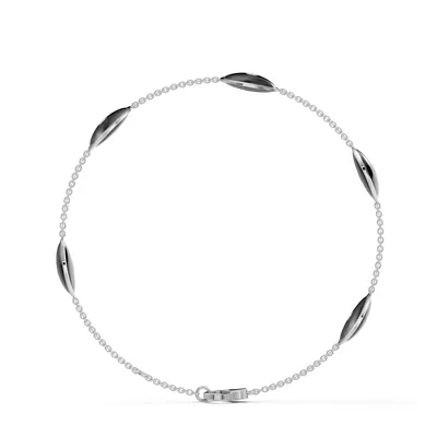 Black Ceramic Disc Lab Diamond Station Bracelet