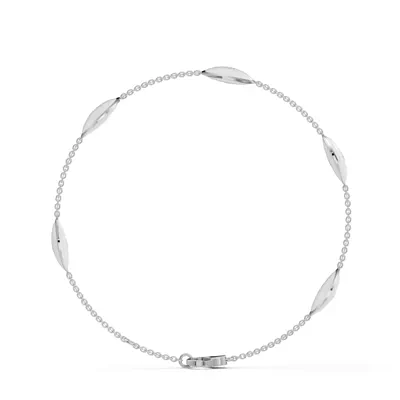 White Ceramic Disc Lab Diamond Station Bracelet