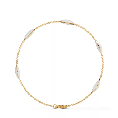 White Ceramic Disc Diamond Station Bracelet