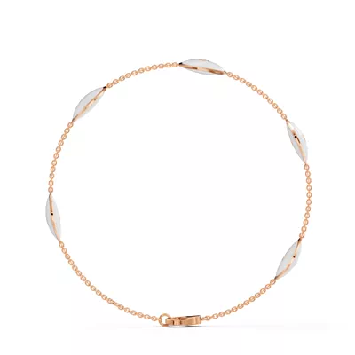 White Ceramic Disc Diamond Station Bracelet
