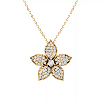 Fleur Pavé Lab Diamond Necklace