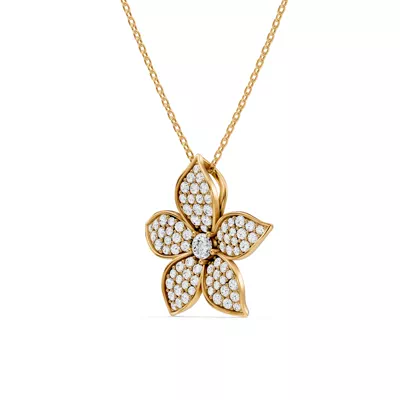 Fleur Pavé Lab Diamond Necklace