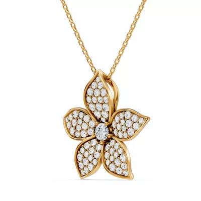 Fleur Pavé Lab Diamond Necklace