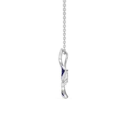 Fleur Pavé Lab Sapphire Necklace