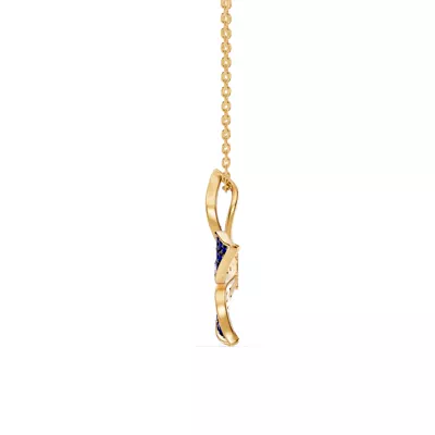 Fleur Pavé Lab Sapphire Necklace