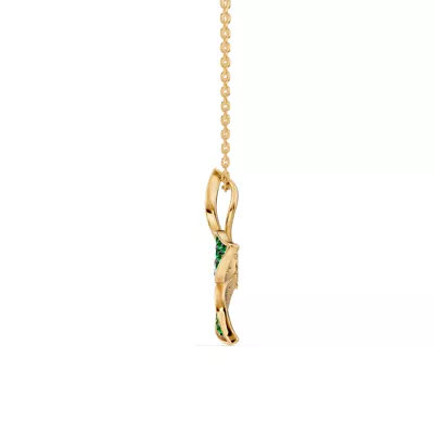Fleur Pavé Lab Emerald Necklace