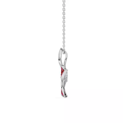 Fleur Pavé Lab Ruby Necklace