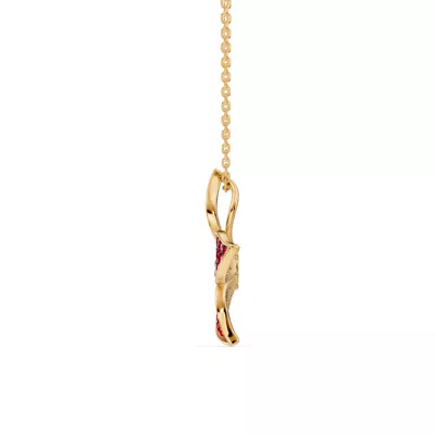 Fleur Pavé Lab Ruby Necklace