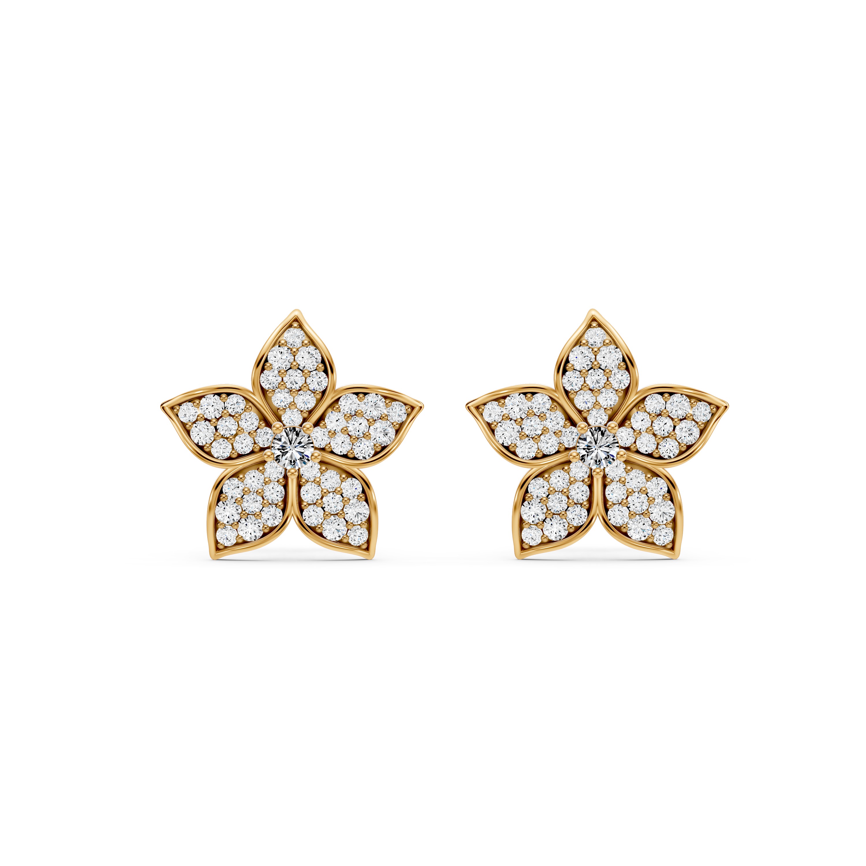 Fleur Pavé Lab Diamond Earrings