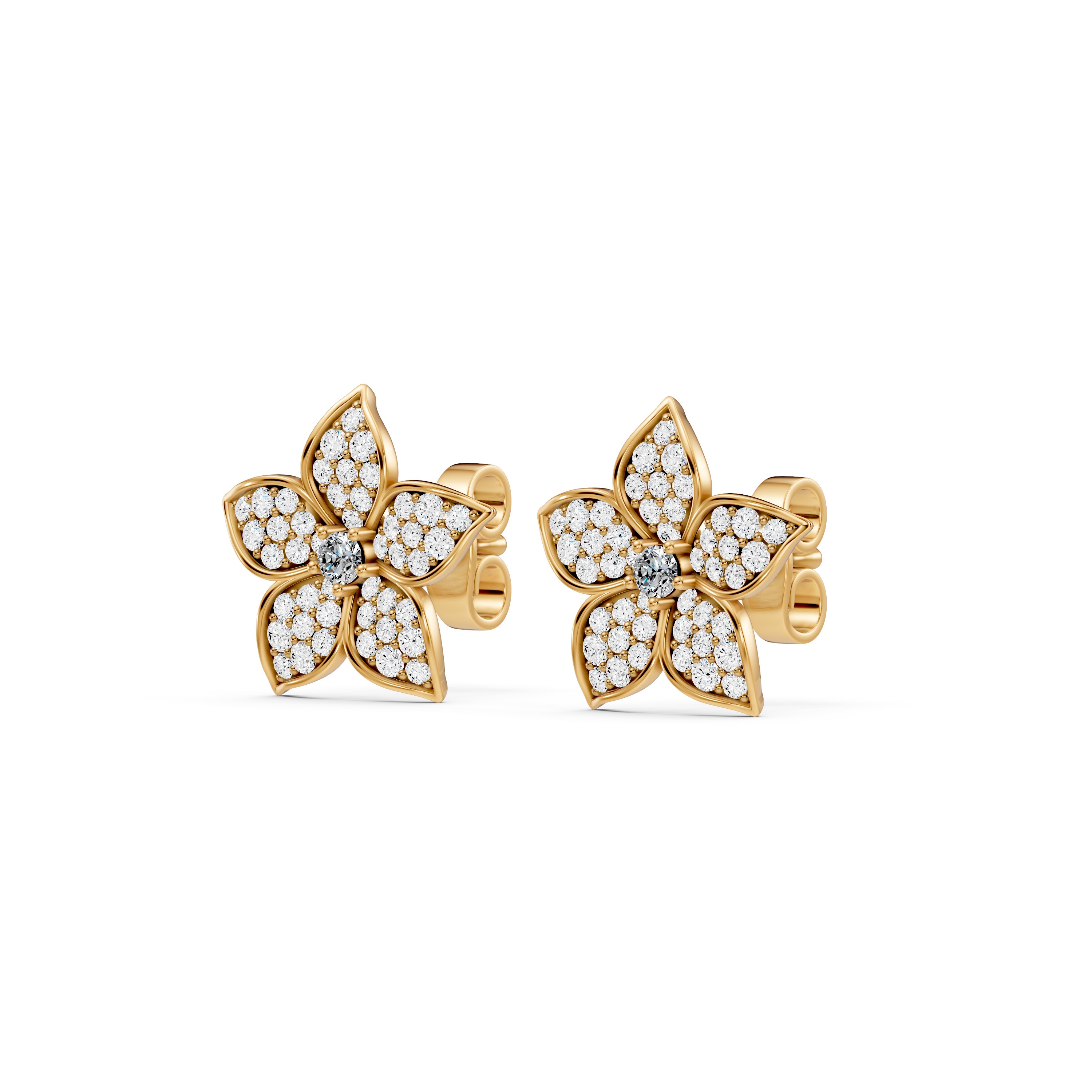 Fleur Pavé Lab Diamond Earrings