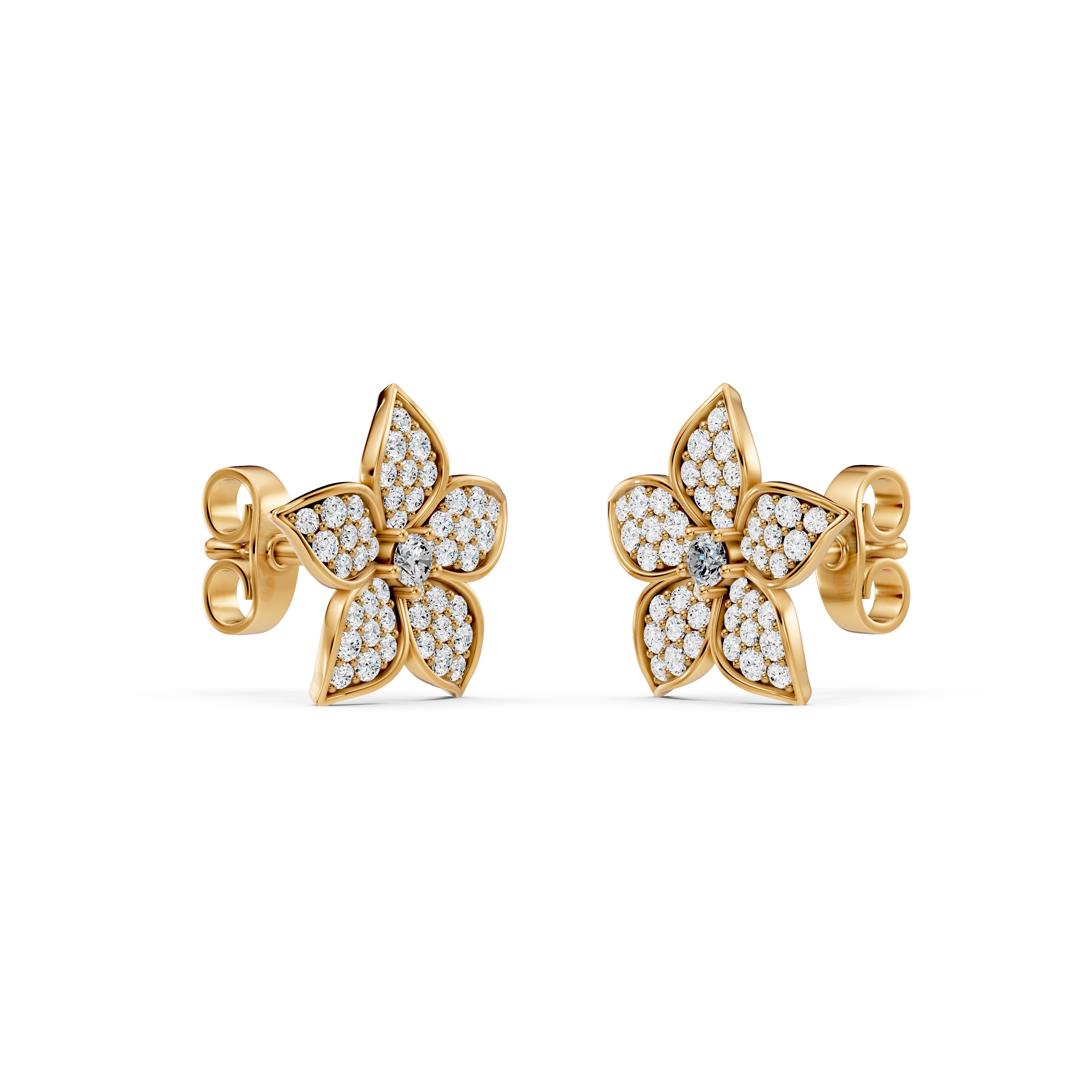 Fleur Pavé Lab Diamond Earrings