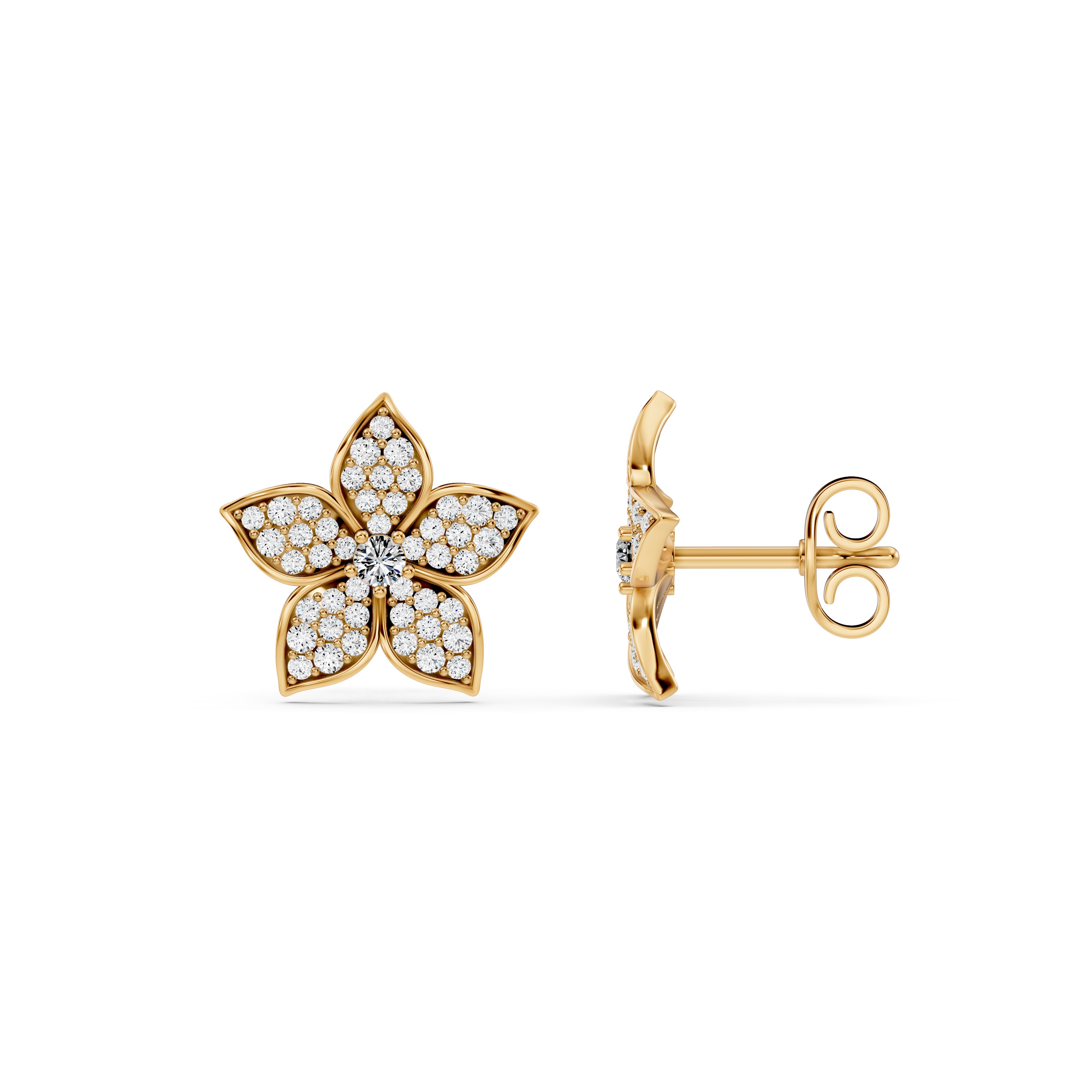 Fleur Pavé Lab Diamond Earrings