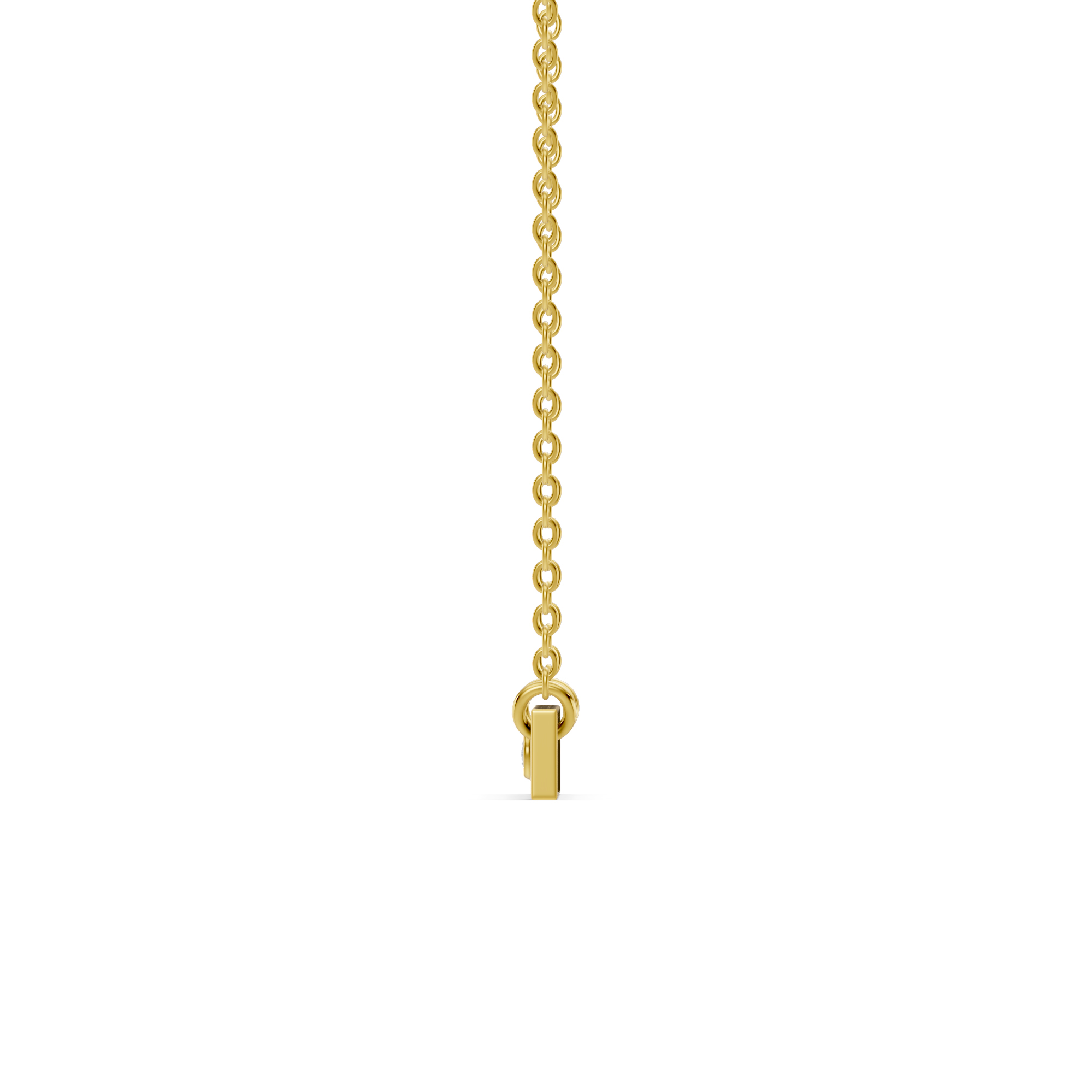 Engravable Bezel Lab Diamond Bar Necklace