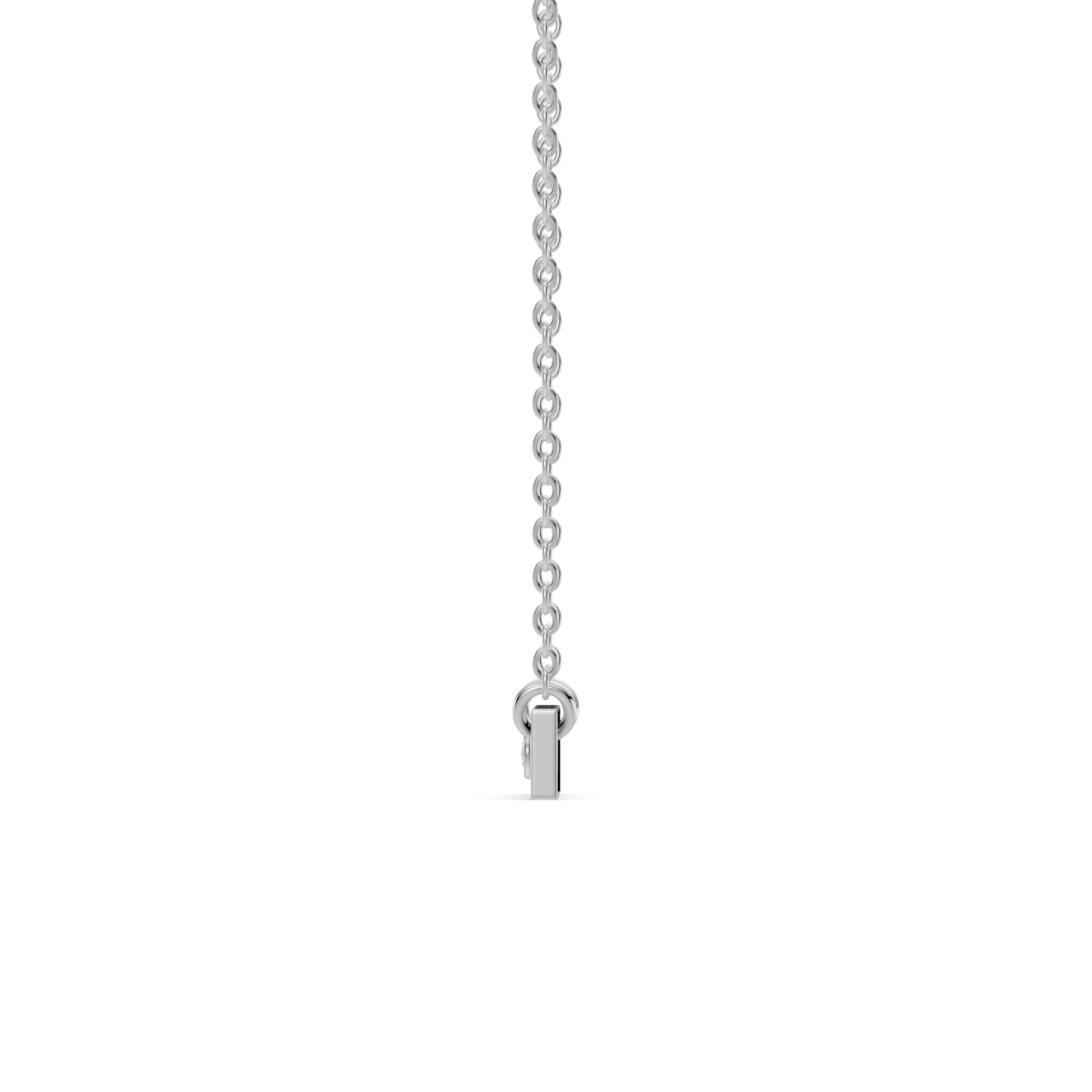 Engravable Bezel Lab Diamond Bar Silver Necklace