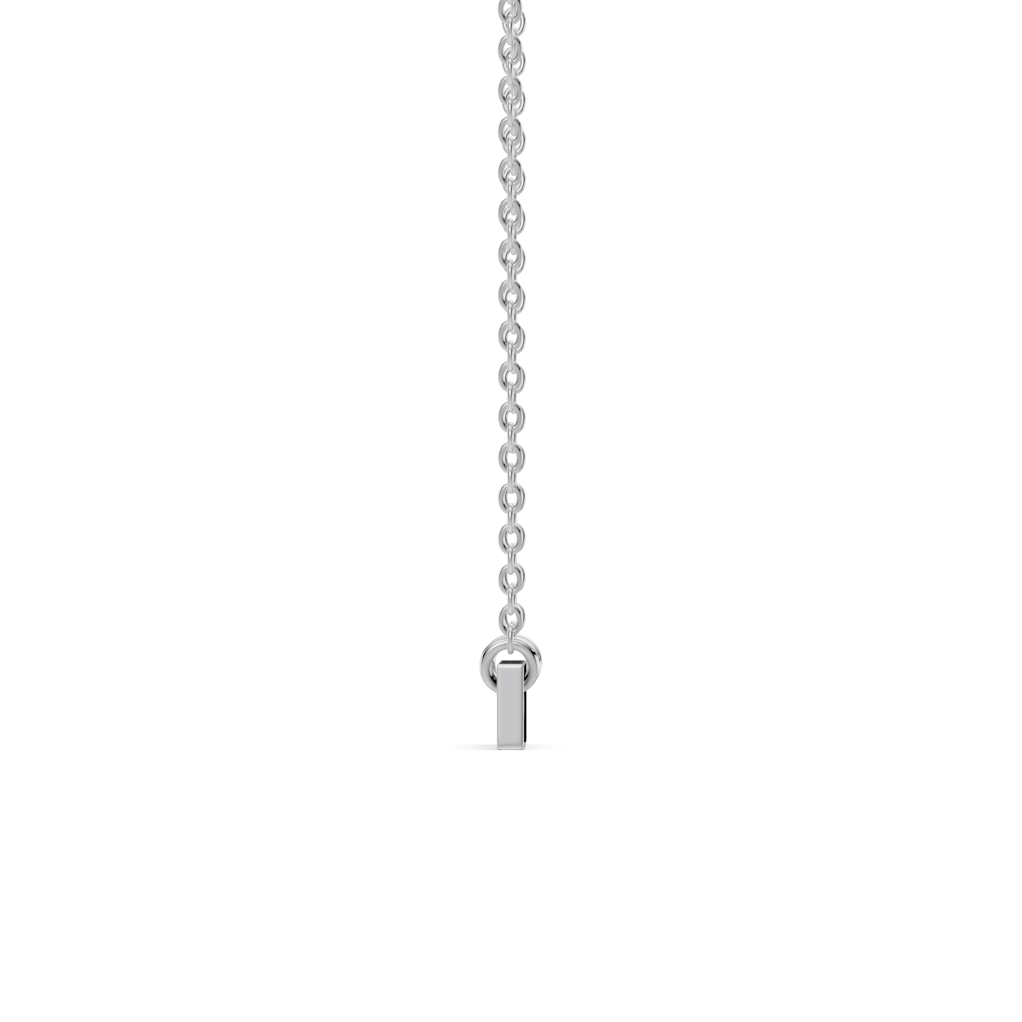 Engravable Heart Lab Diamond Bar Silver Necklace