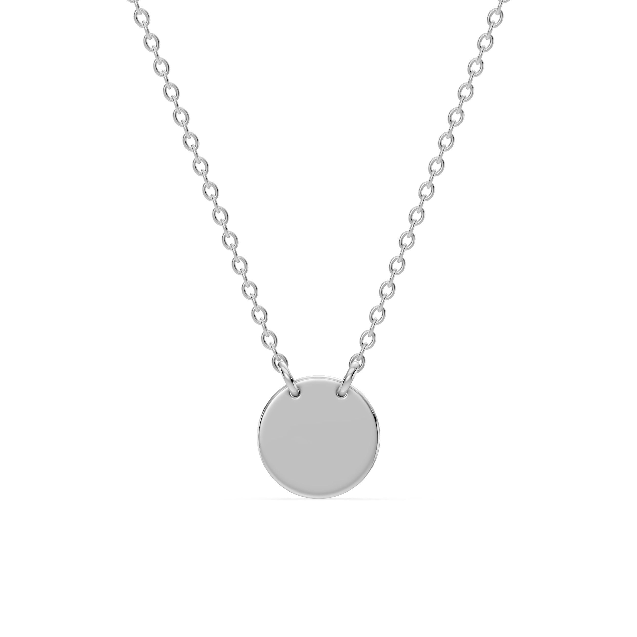 Engravable Disc Silver Necklace