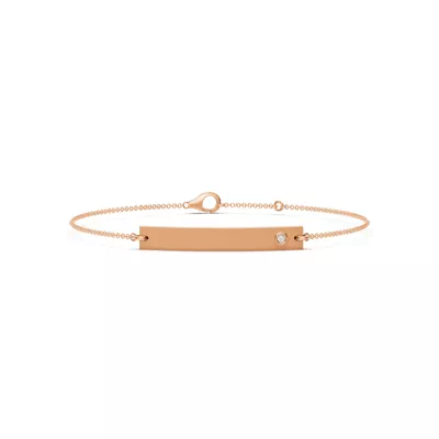 Engravable Bezel Lab Diamond Bar Bracelet