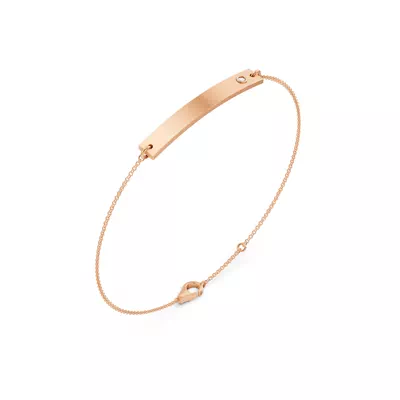 Engravable Bezel Lab Diamond Bar Bracelet